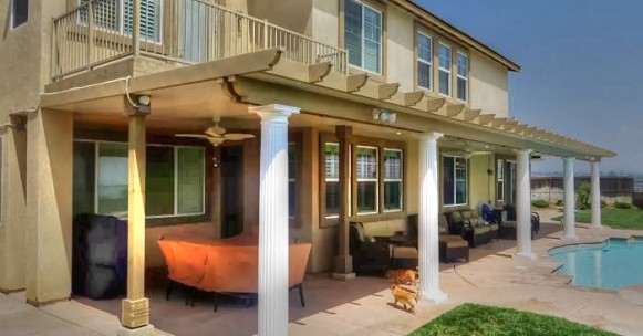 Roman Columns Patio Cover, California